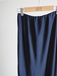 Falda satinada azul marino - Talla única