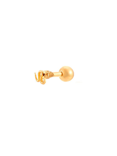 Pendiente piercing serpiente - Acero dorado 316L baño oro 18k