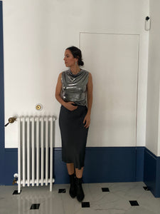 Falda satinada gris - Talla única