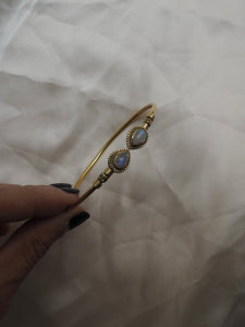 Pulsera piedra luna - Latón baño oro 18k - Original India