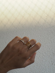 Anillo Abril - Acero plateado 316L baño plata rodiada - Tallas de 10, 12, 14, 16 y 18