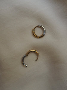 Pendiente aro 15mm  - Acero baño oro 18k y baño plata rodiada - par 18€ unidad 9,50€