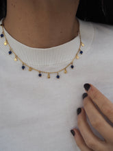 Cargar imagen en el visor de la galería, Collar Sophie azul - Acero 316L baño oro 18k