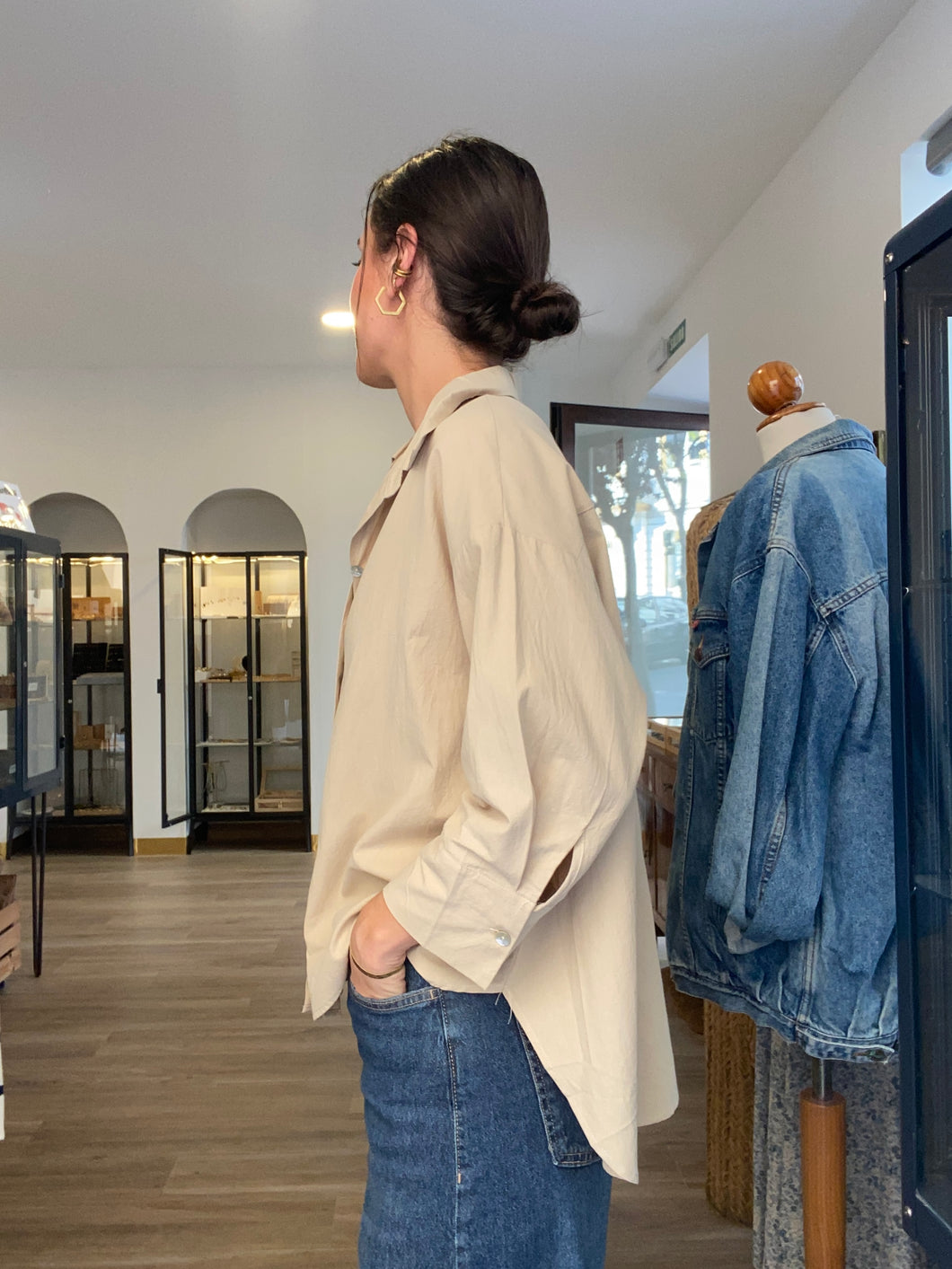 Blusa camel 100% algodón - Talla: S y L