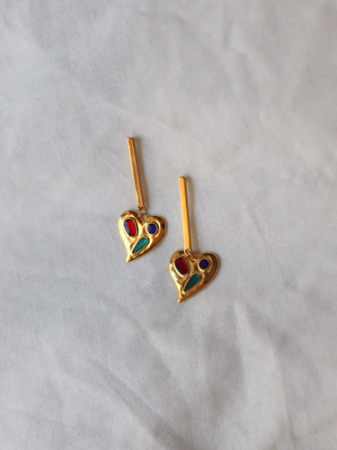Pendientes barra RAMPUR - Latón baño oro 18k  - par 30€