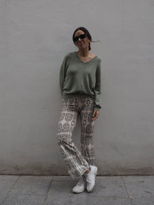 Pantalón navajo verde - Talla única elástico