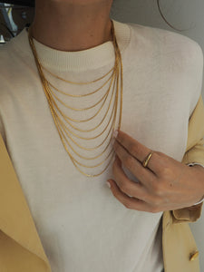 Collar Jerez multicadena - Acero dorado 304L baño oro 14k