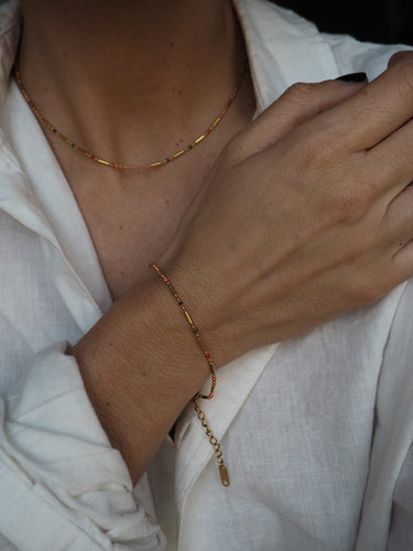Pack collar y pulsera Anubis - Acero dorado 316L baño oro 18k