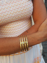 Cargar imagen en el visor de la galería, Pulsera piedra luna - Latón baño oro 18k - Original India - Edición limitada
