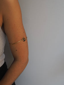 Brazalete ónyx - Latón baño oro 18k