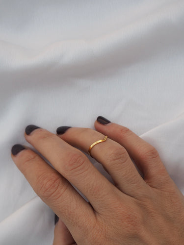 Anillo Céline - Acero dorado 316L baño oro 18K - Talla 7/9 especial meñique o falange