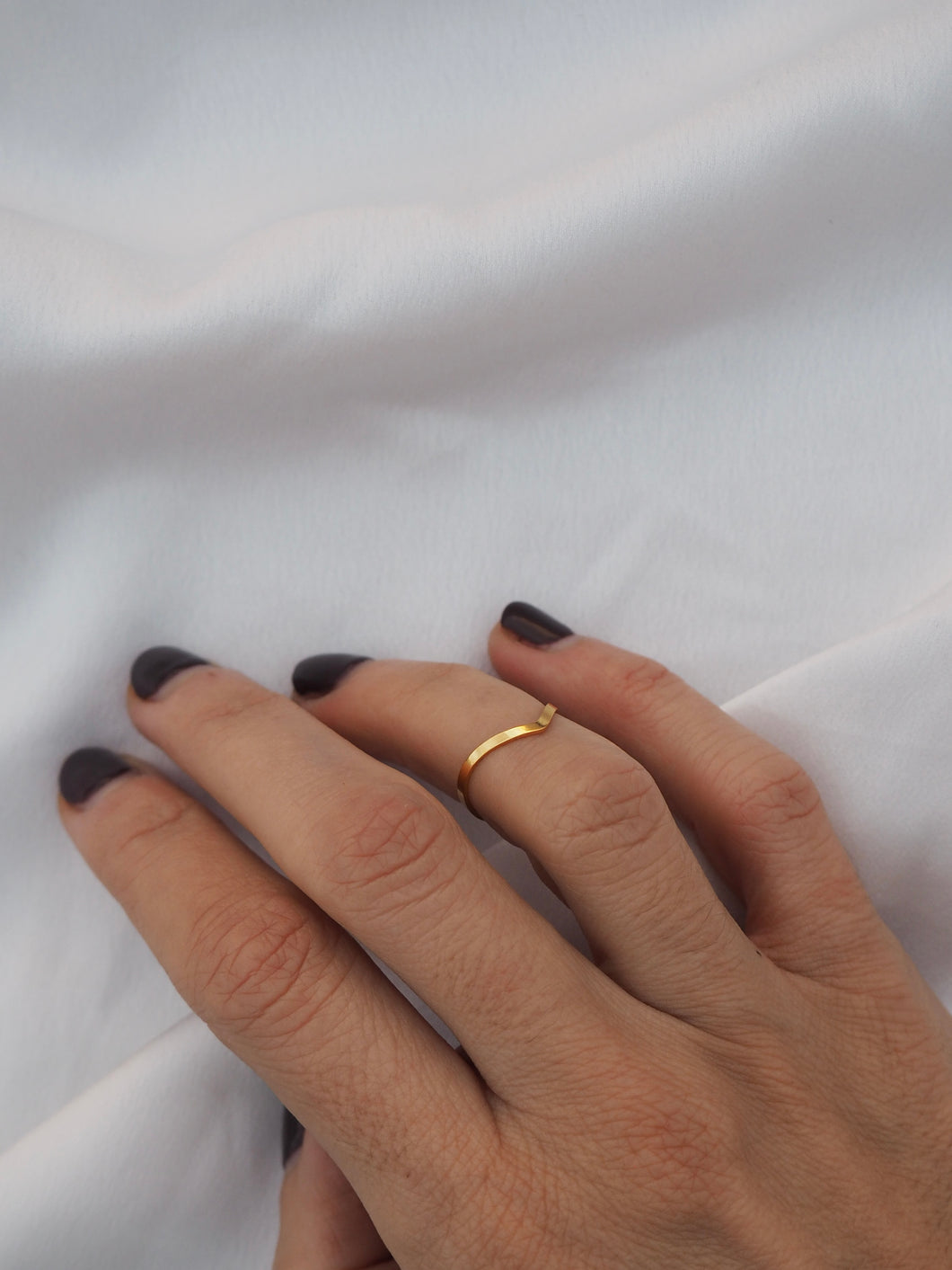 Anillo Céline - Acero dorado 316L baño oro 18K - Talla 7/9 especial meñique o falange