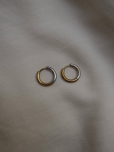 Pendiente aro 15mm  - Acero baño oro 18k y baño plata rodiada - par 18€ unidad 9,50€
