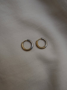 Pendiente aro 15mm  - Acero baño oro 18k y baño plata rodiada - par 18€ unidad 9,50€