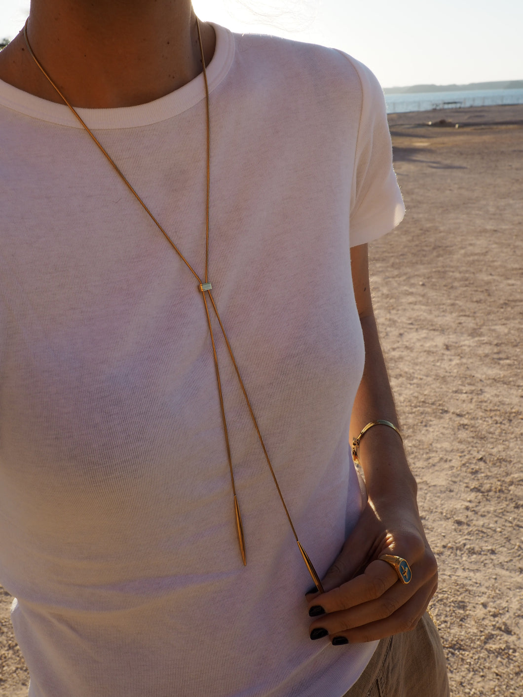 Collar Abu Simbel - Acero dorado 304L baño oro 14k
