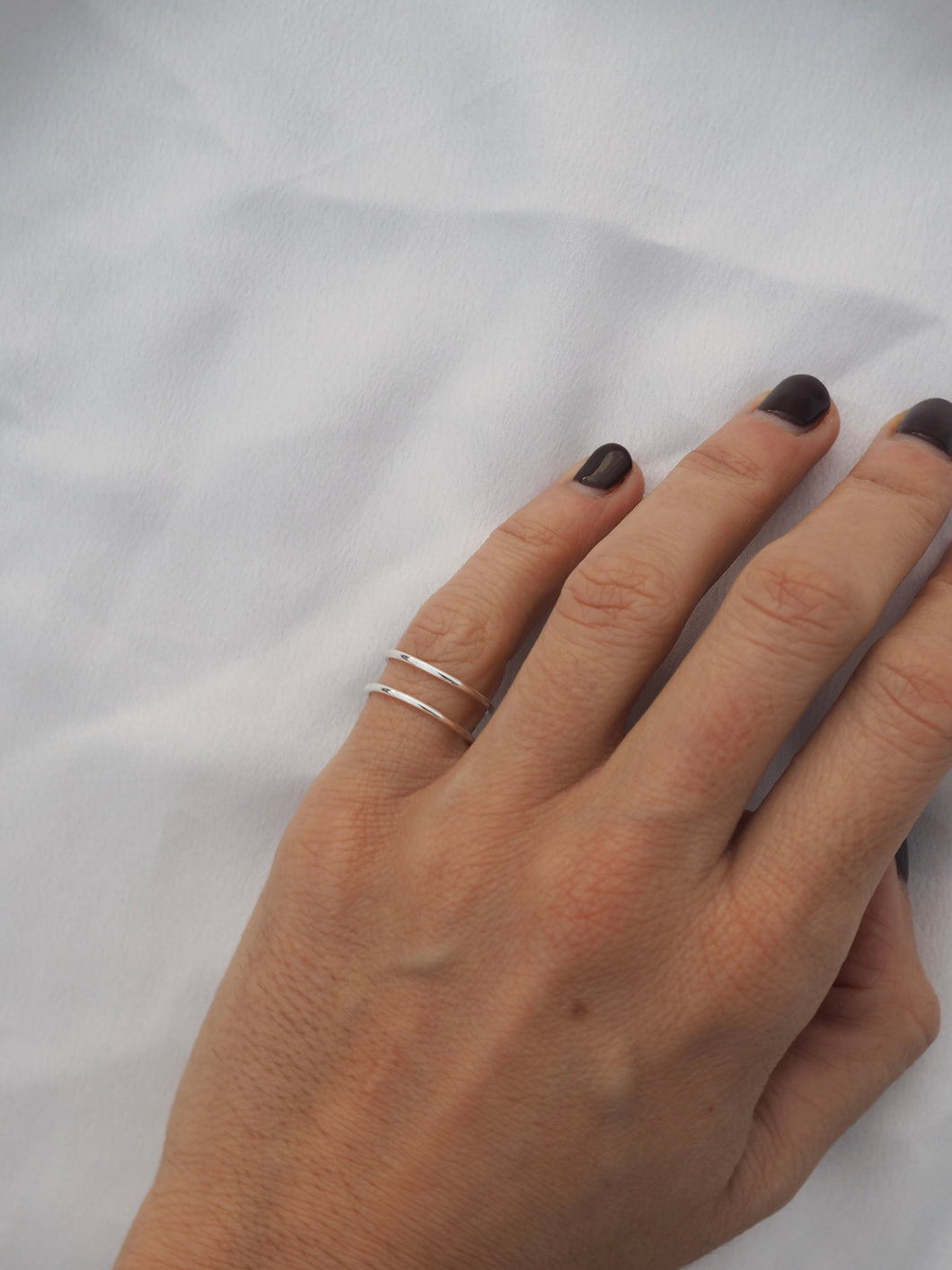 Anillo Emma - Acero 316L baño plata rodiada - Talla 8/9 especial meñique o falange