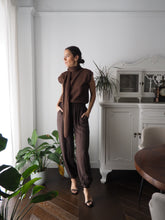 Cargar imagen en el visor de la galería, Jersey sin mangas + bufanda (se pueden usar por separado) - marrón