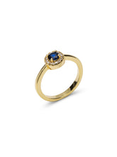 Cargar imagen en el visor de la galería, Anillo zafiro - Latón baño oro 18k - Talla 10, 12, 14 y 17