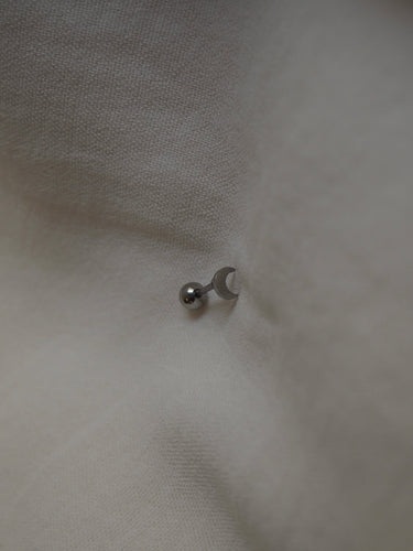 Piercing luna - Acero 316L baño plata rodiada