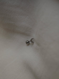 Piercing luna - Acero 316L baño plata rodiada