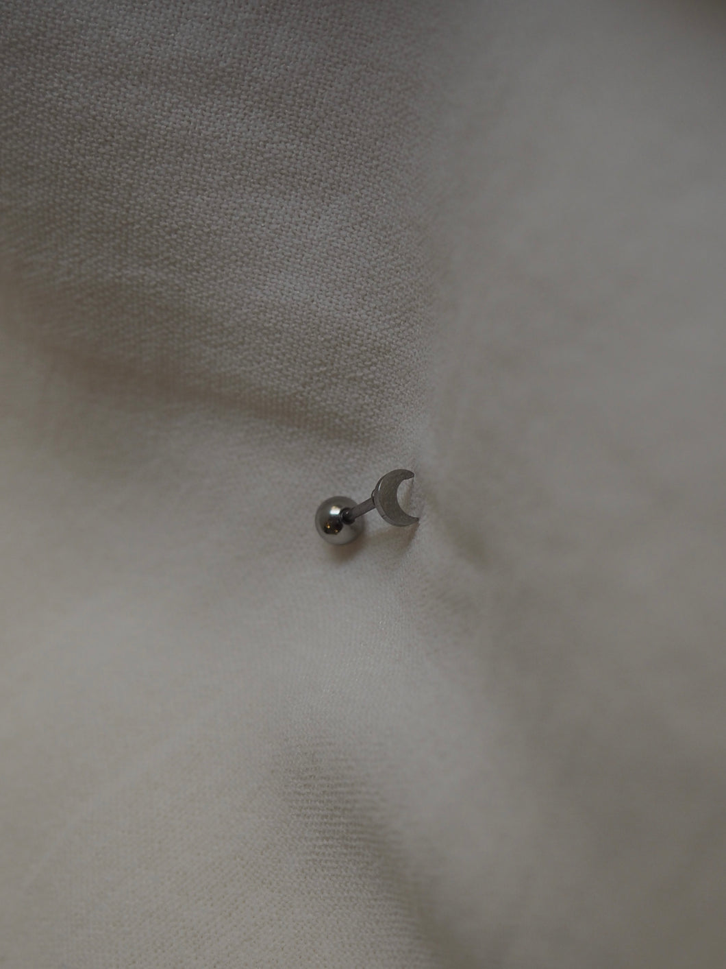 Piercing luna - Acero 316L baño plata rodiada