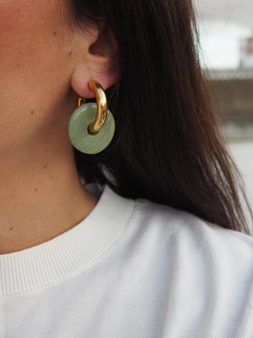 Pendientes aros Madeleine · Acero 316L baño oro 18k