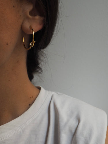 Aros nudo 30mm - Acero 304L baño oro 18k