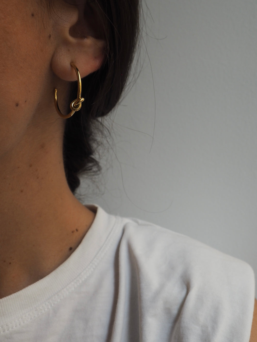 Aros nudo 30mm - Acero 304L baño oro 18k