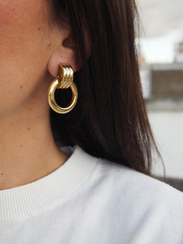 Pendientes Adeliè · Acero 316L baño oro 18k