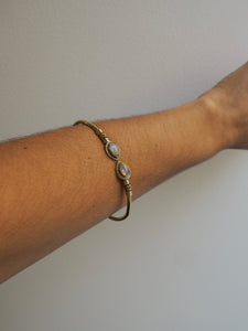 Pulsera piedra luna - Latón baño oro 18k - Original India