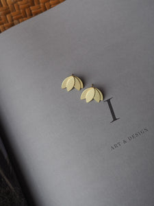 Pendientes Heiwa 平和 flor loto - Latón baño oro 18k