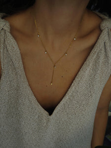 Collar Jerez circonitas - Acero dorado 304L baño oro 14k