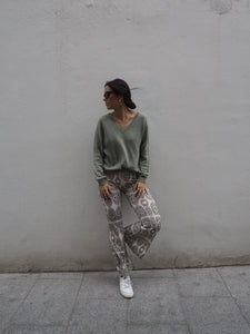 Pantalón navajo verde - Talla única elástico