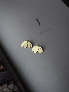 Pendientes Heiwa 平和 flor loto - Latón baño oro 18k