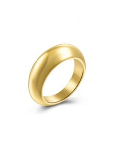 Anillo luna - Acero dorado 316L baño oro 18K - Talla 16