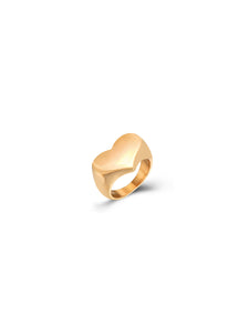 Anillo Cuore -  Acero dorado 316L baño oro 18K - Tallas de 10 a 16