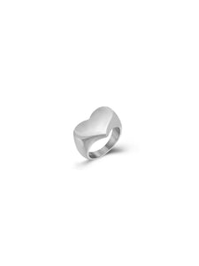 Anillo Cuore -  Acero playteado 316L baño plata rodiada - Tallas de 12 a 16