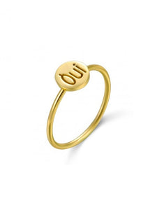 Anillo OUI - Plata 925 baño oro 18k - Talla 12 y 14