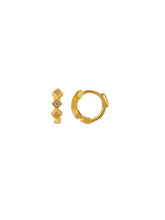 Cargar imagen en el visor de la galería, Pendientes aro rombos circonitas 10mm - Plata baño oro 18K - par 25€ unidad 13€