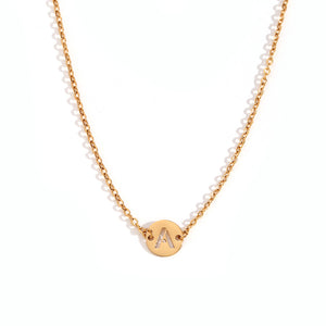 Collar letra - Acero dorado 316L baño oro 18k - Elige tu letra