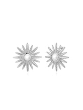 Cargar imagen en el visor de la galería, Pendientes Sol - Acero 316L baño plata rodiada