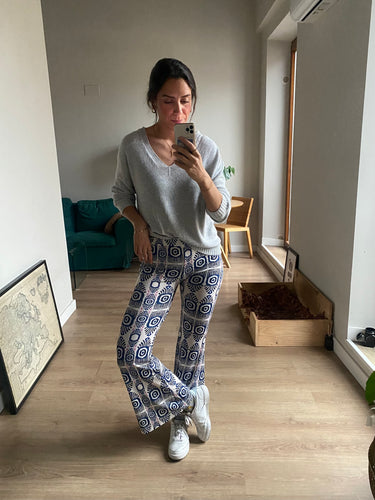 Pantalón navajo azul - Talla única elástico