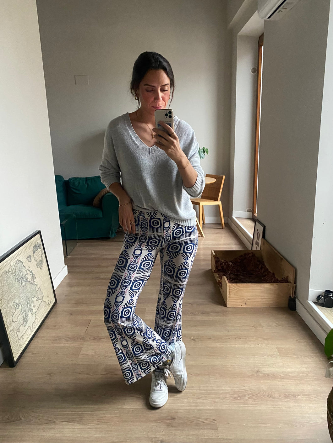 Pantalón navajo azul - Talla única elástico