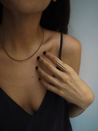 Collar Cristina gold - Acero 316L cuentas de cristal