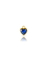 Cargar imagen en el visor de la galería, Collar Amorío circonita zafiro - Cadena acero 316L baño oro 18k + charm plata plata de ley baño oro 18k