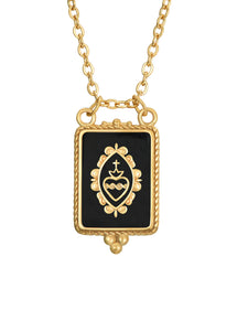 Collar Sagrado corazón de Jesús 40+5CM - Acero dorado 316L baño oro 18k