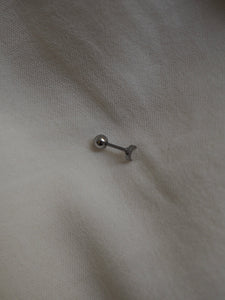 Piercing luna - Acero 316L baño plata rodiada