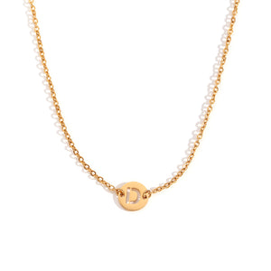 Collar letra - Acero dorado 316L baño oro 18k - Elige tu letra