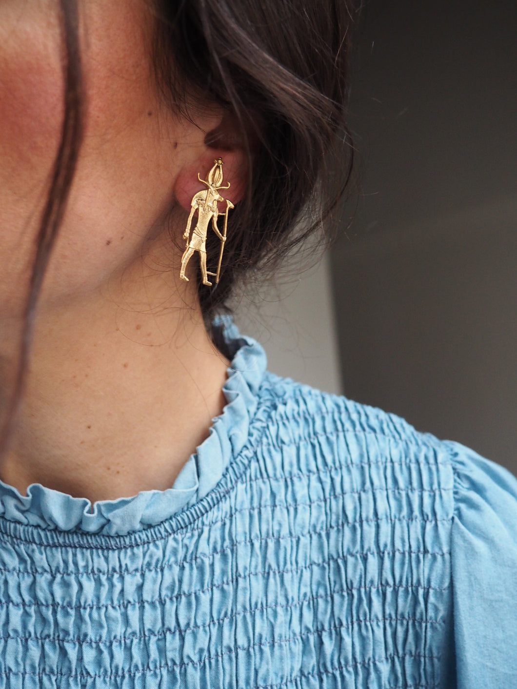 Pendientes Khnum - Edición limitada - Latón baño oro 18k