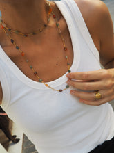 Cargar imagen en el visor de la galería, Collar Julia barras • minerales + acero dorado 316L baño oro 18k